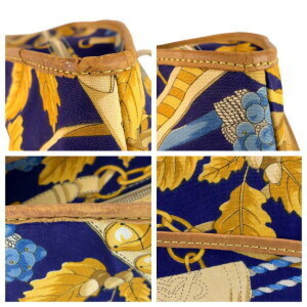LOEWE Blue Multicolor Canvas Leather Tote Shoulder Bag - Picture 5 of 10